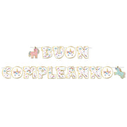 Festone Scritta Buon Compleanno Unicorni