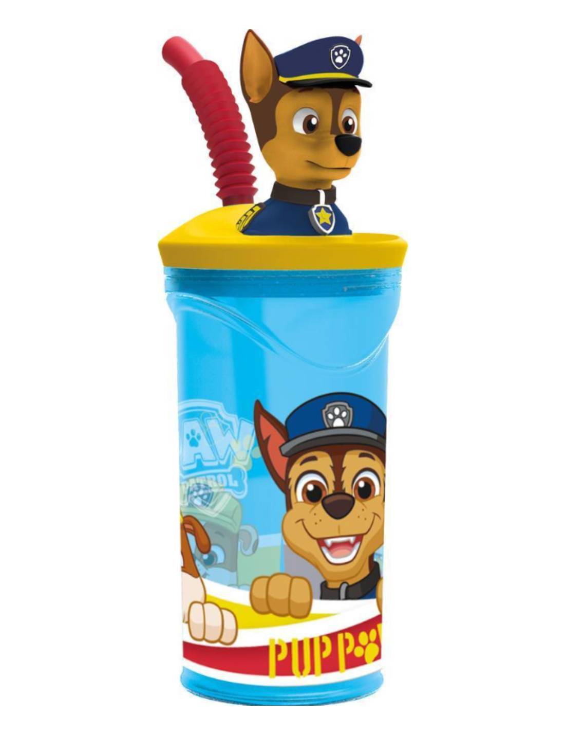 Bicchiere Borraccia Con Cannuccia Paw Patrol 3D 360ml