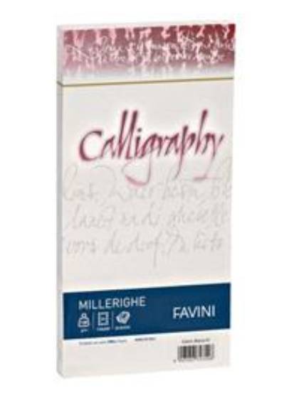 Carta Millerighe Favini Calligraphy 11x22cm conf.25 Fogli Bianchi