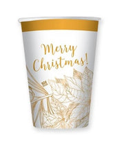 Bicchieri Natalizi Di Carta Christmas Gold 250cc 8pz