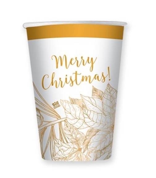 Bicchieri Natalizi Di Carta Christmas Gold 250cc 8pz