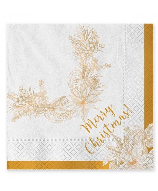 20 Tovaglioli Christmas Gold 33x33cm