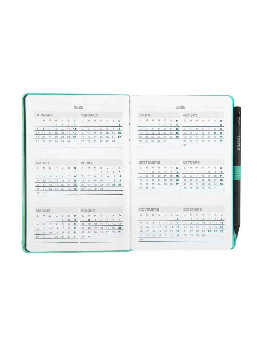 Agenda Settimanale 12 Mesi Pocket Tiffany Tx Con Matita Inclusa