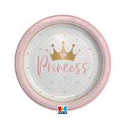 Piatti Di Carta Piani Corona Princess Ø24cm 8pz.