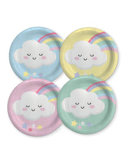 Piatti Piani Di Carta Arcobaleno 18cm 8pz
