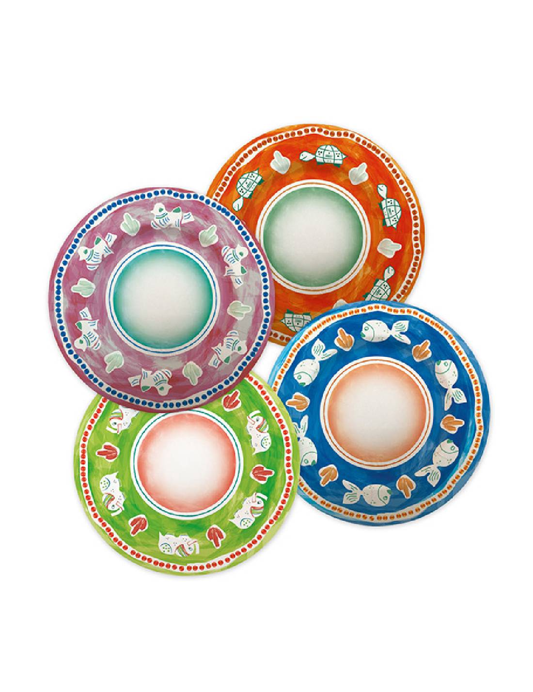 Piatti Piani Di Carta Mix Vietri 20cm 8pz