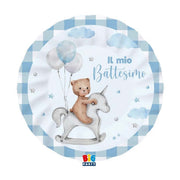 Piatti Piani Teddy Bear Celeste Il Mio Battesimo 25cm 8pz