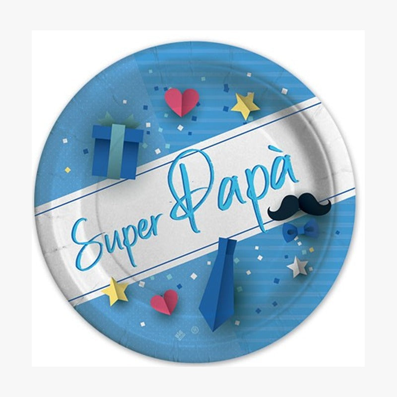 Set Festa 8 Piattini Carta Super Papà