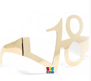 Occhiali Di Carta Numero 18 Dorati 6pz