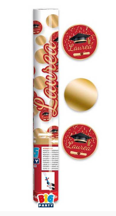 Cannone Laurea Spara Coriandoli Oro 30cm