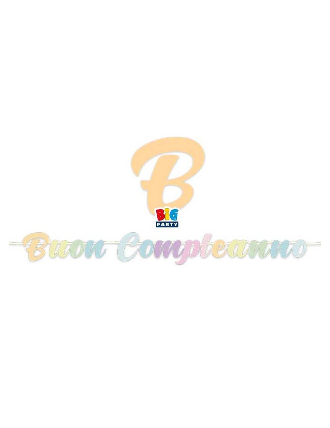 Festone Maxi Buon Compleanno Soft Rainbow 6mt