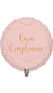 Palloncino Mylar Buon Compleanno Rosa 18" 45cm