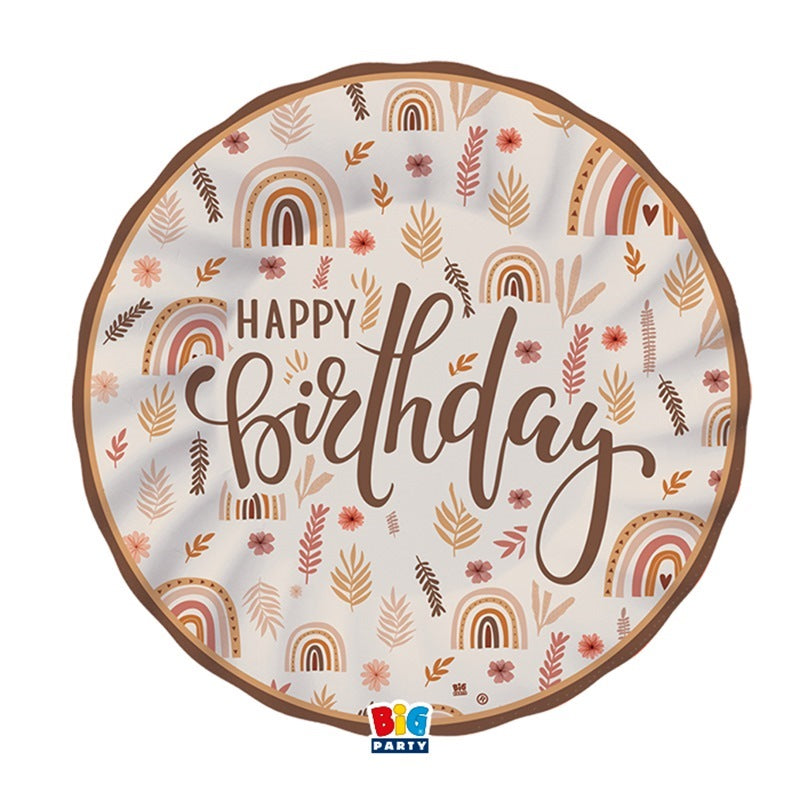 Piatti Di Carta Piani Happy Birthday Boho Ø25cm 8pz.