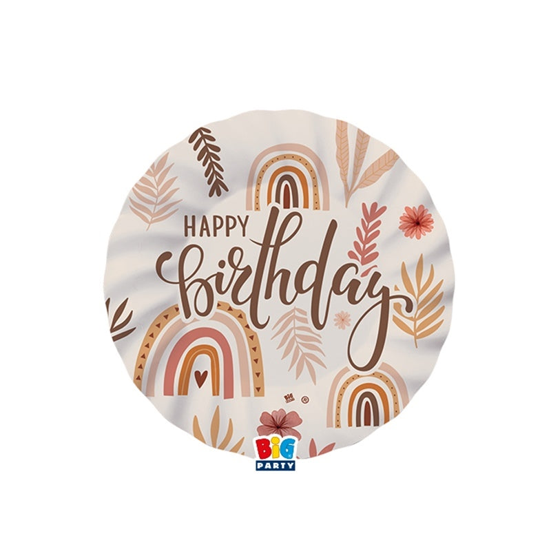 Piatti Di Carta Piani Happy Birthday Boho Ø20cm 8pz.