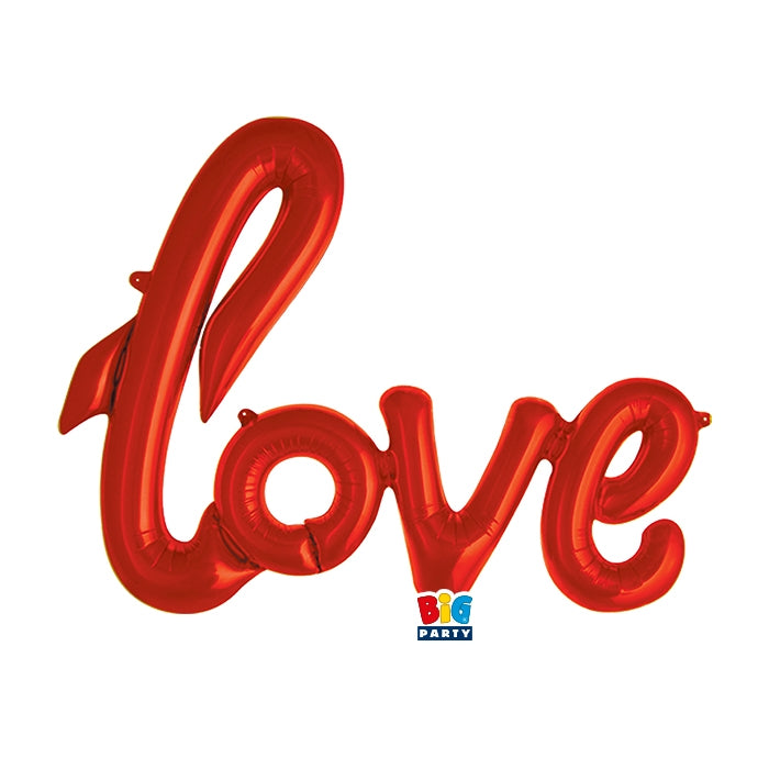 Palloncino Metalfoil "Love" Italic Rosso 56x37cm
