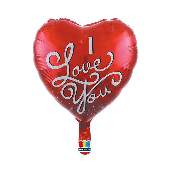 Palloncino Metalfoil Cuore Rosso I Love You 18'' 45cm