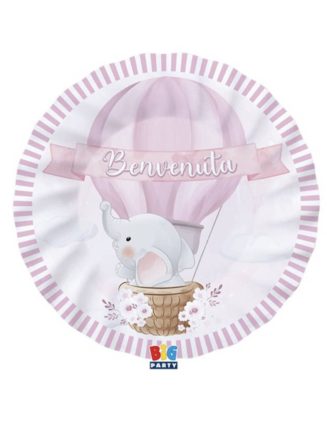 Piatti Piani Benvenuta Rosa Battesimo Ø25cm 8pz.