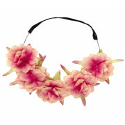 Diadema Hippie Fiori Rosa Accessori Halloween E Carnevale