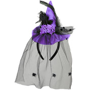 Mini Cappello Da Strega Viola Con Tulle