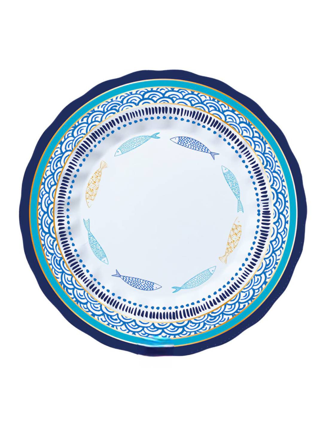 Piatti Piani Di Carta Marine 25cm 8pz