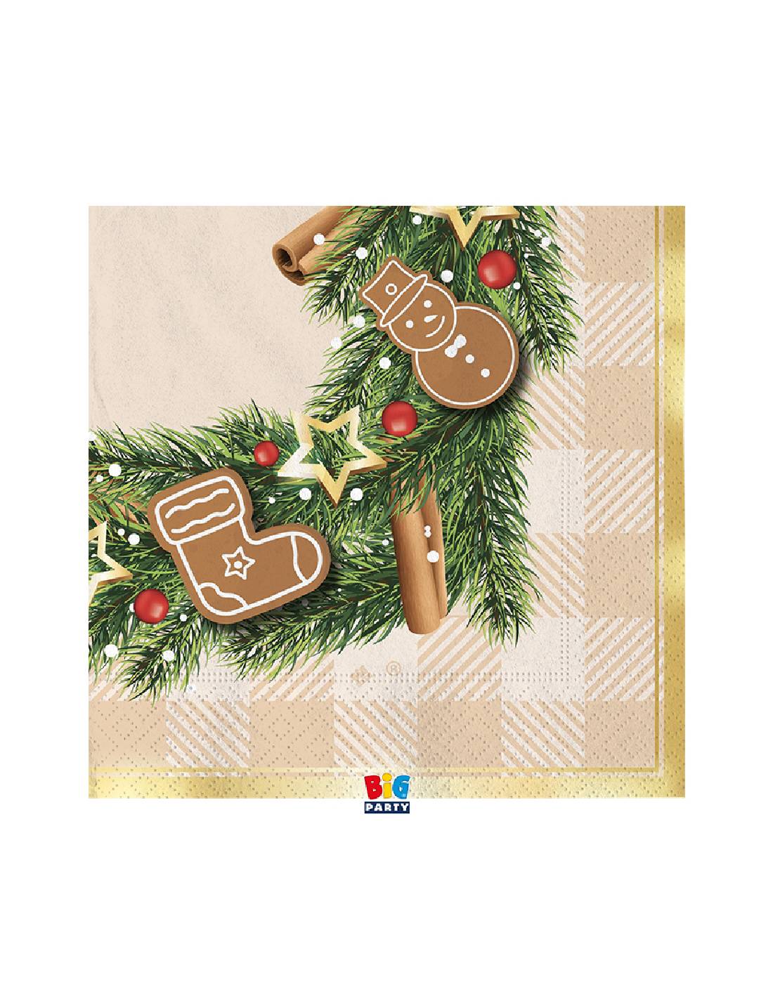 Tovaglioli Natalizi Di Carta Omino Di Marzapane 33×33cm 16pz