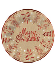 Piatti Natalizi Di Carta Kraft Xmas 6pz