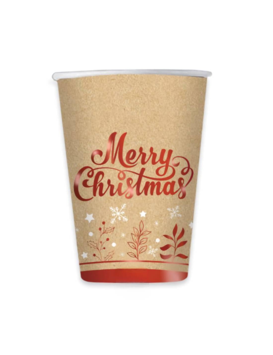 Bicchieri Natalizi Di Carta Merry Christmas 250cc 6pz