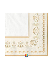 Tovaglioli Di Carta Royal Ivory Gold 33x33cm 16pz