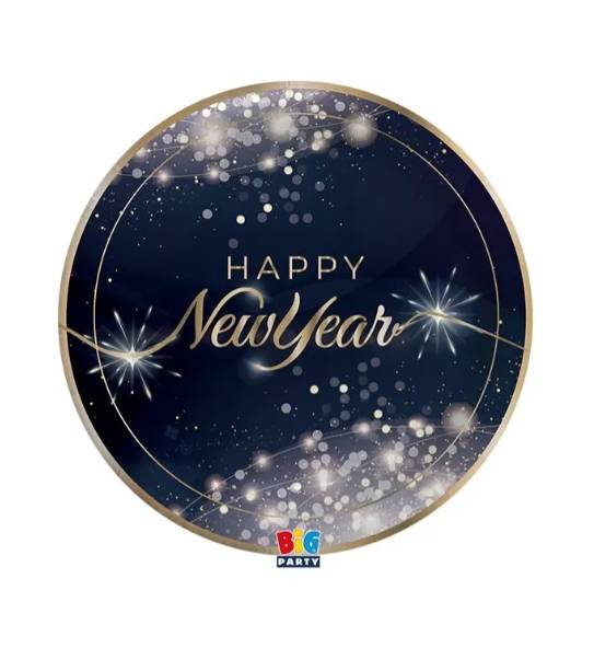 Piatti Dolce Happy New Year Glamour 18cm Conf. 6pz