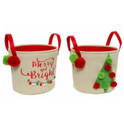 Cestino Di Natale Con Maniglie E Albero
