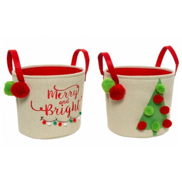 Cestino Di Natale Con Maniglie E Albero