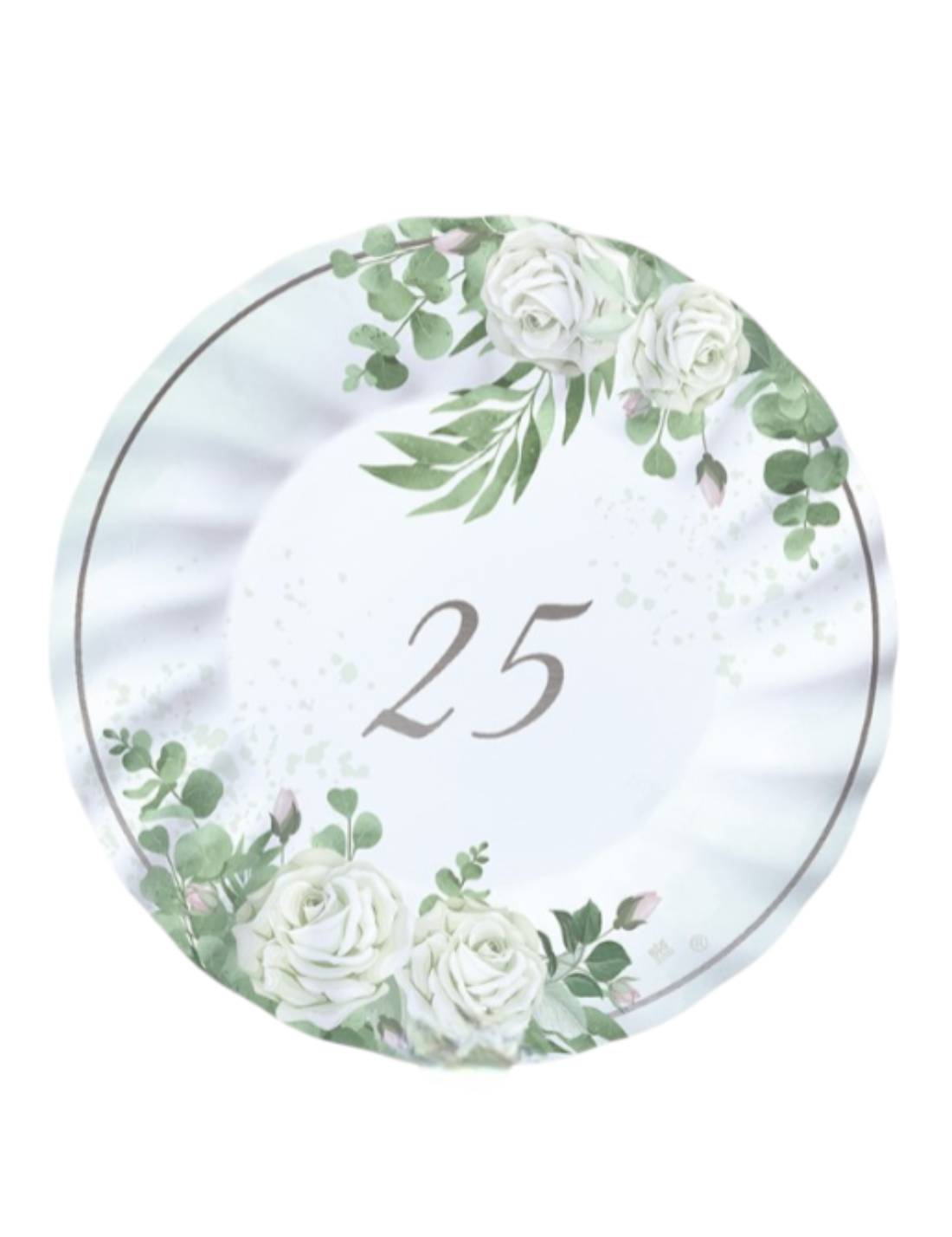 Piatti Di Carta Ondulati Numero 25 Eucalipto 6pz