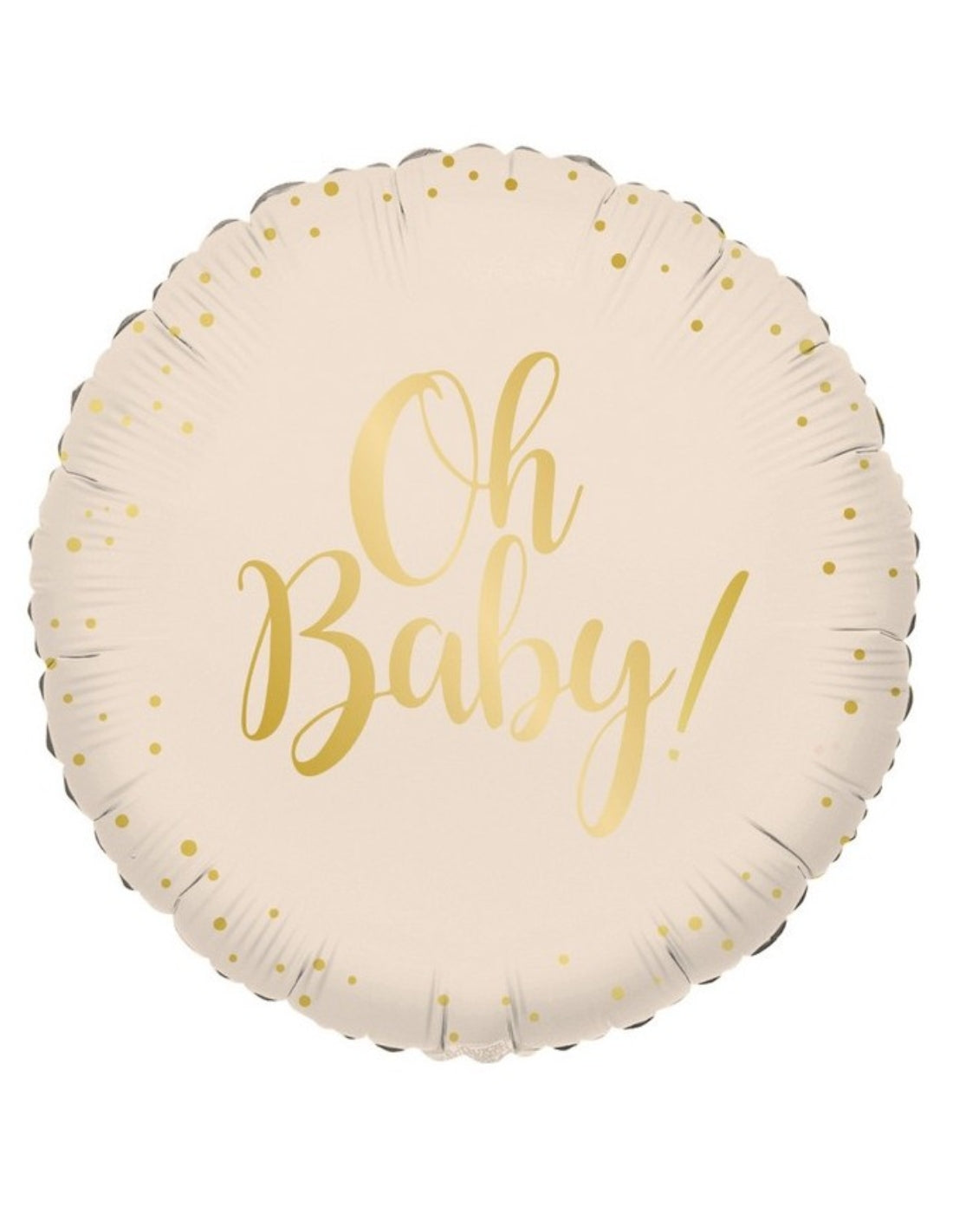 Palloncino Metalfoil Tondo Baby Shower Oh Baby 18" 46cm