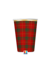 Bicchieri Natalizi Di Carta Tartan Gold 250cc 6pz