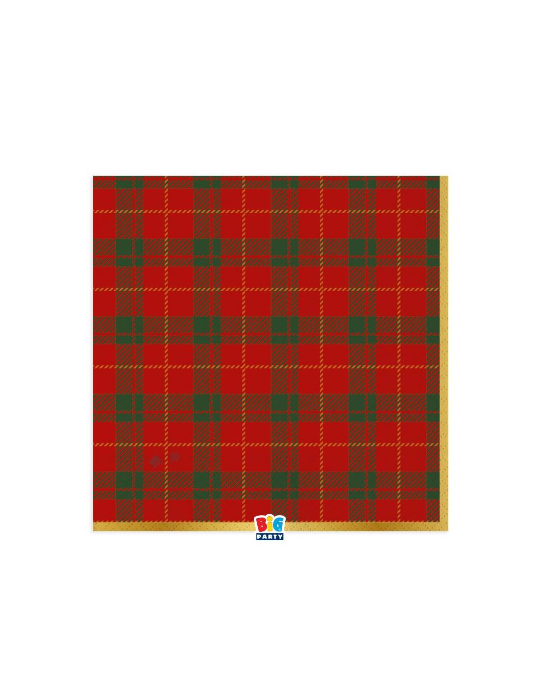 Tovaglioli Natalizi Di Carta Tartan Gold 33×33cm 16pz