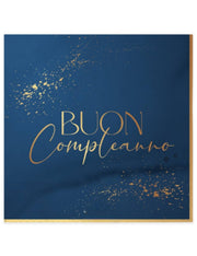 Tovaglioli Di Carta Buon Compleanno Blue Navy 33cm 16pz