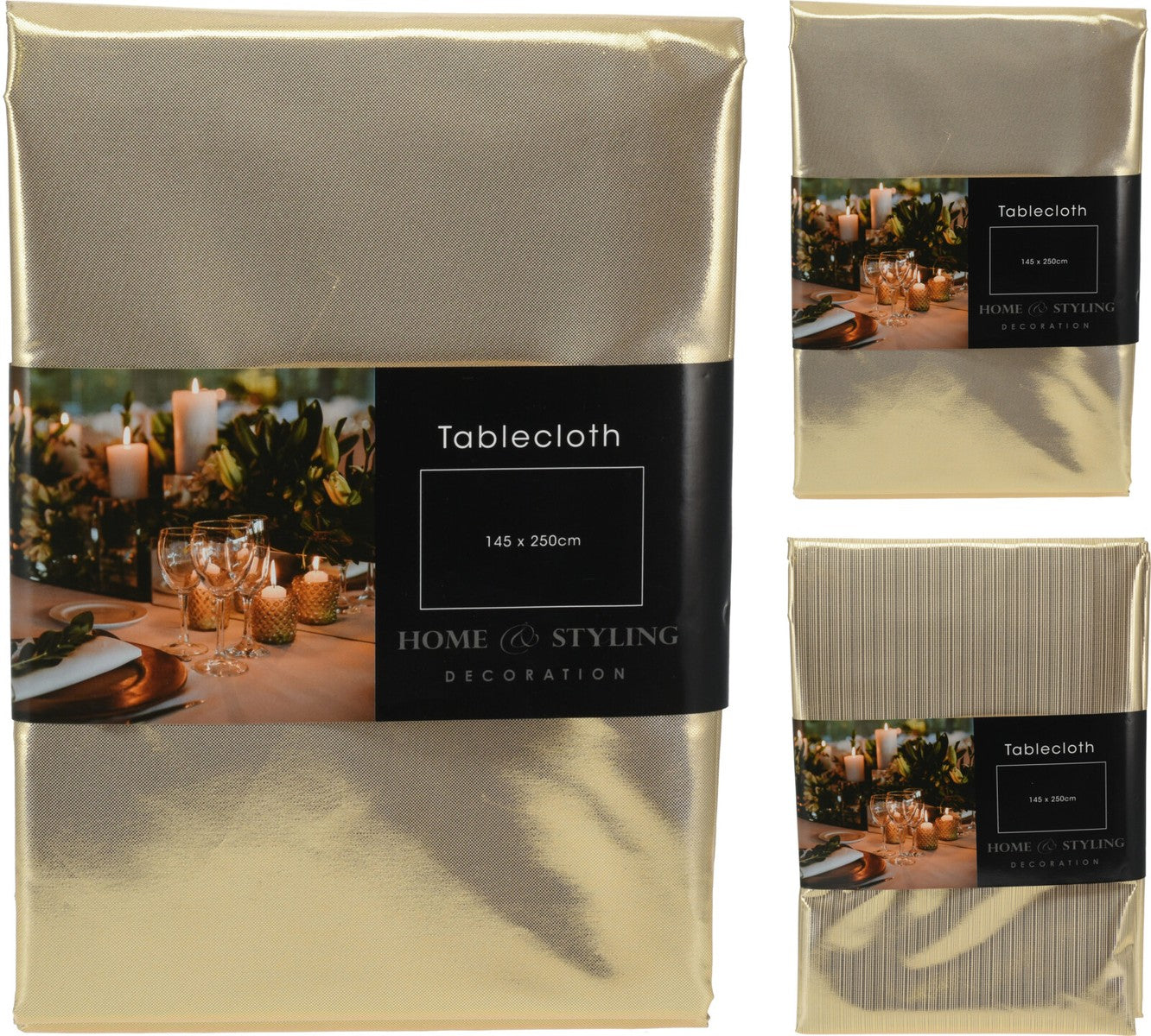 Tovaglia In Tessuto Natalizia Oro 145x250cm Prodotto Assortito