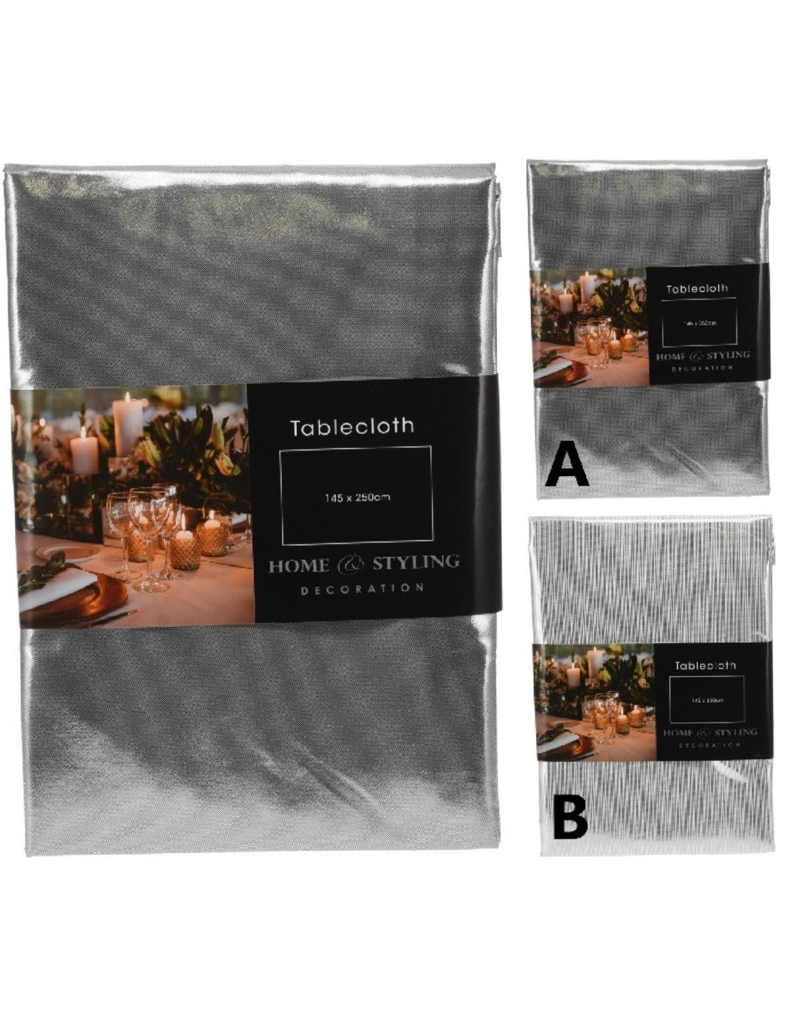 Tovaglia In Tessuto Natalizia Argento 145x250cm Prodotto Assortito