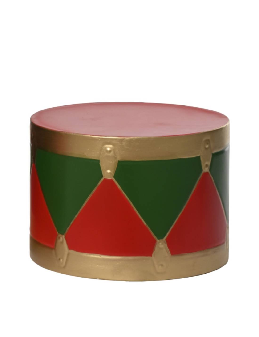 Tamburo Natalizio Decorativo Tartan 24cm