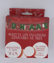 Scritta Con Palloncini Gonfiabili Ad Aria Buon Natale 35cm