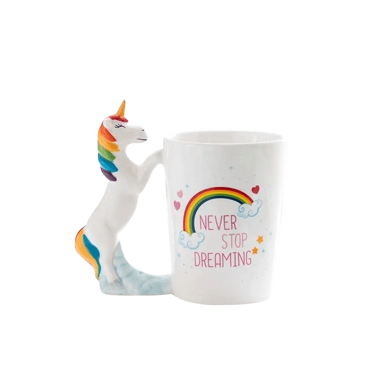 Tazza In Ceramica Unicorno Never Stop Dreaming