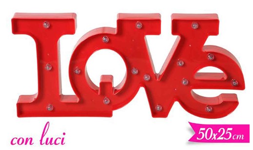 Scritta In Plastica Love Rossa A Led