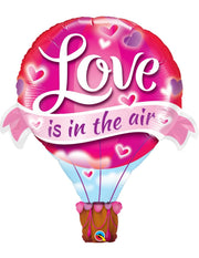 Palloncino Per Feste San Valentino Mongolfiera Love Is In The Air 42" 107cm Mylar