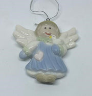 Addobbo Albero Di Natale Angelo In Ceramica Blu
