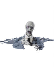Decorazione Di Halloween Zombie Animato Parlante Con Testa Girevole
