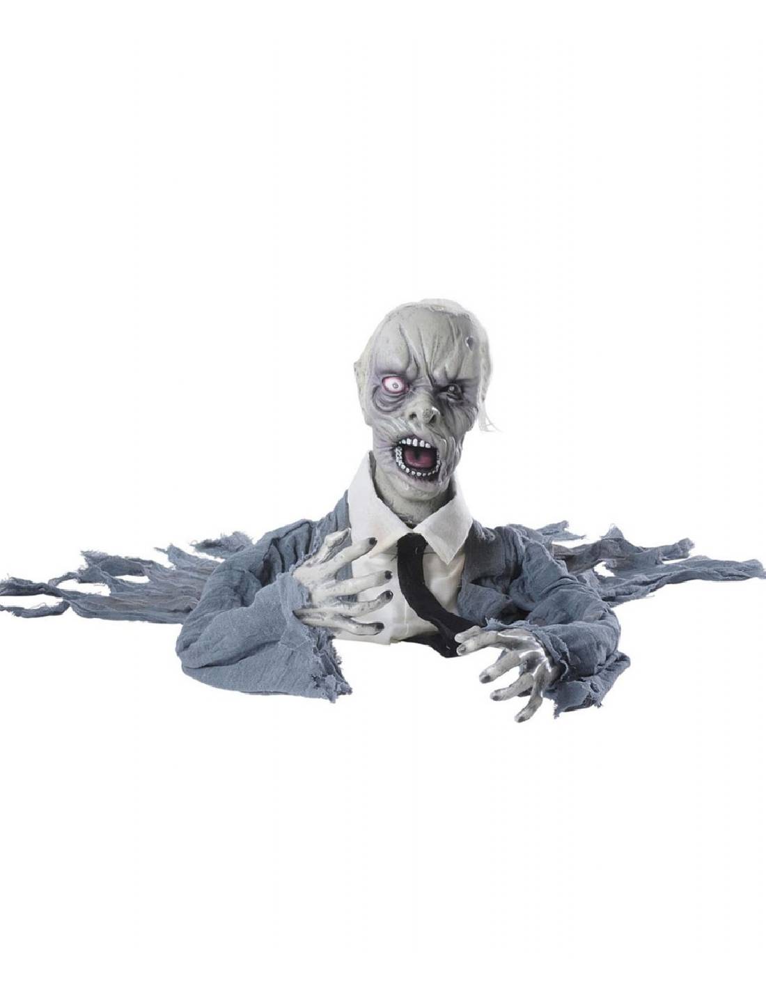 Decorazione Di Halloween Zombie Animato Parlante Con Testa Girevole