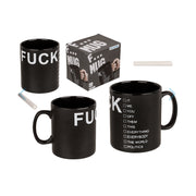 Tazza In Ceramica Nera Fuck Con Gessetto 880ml