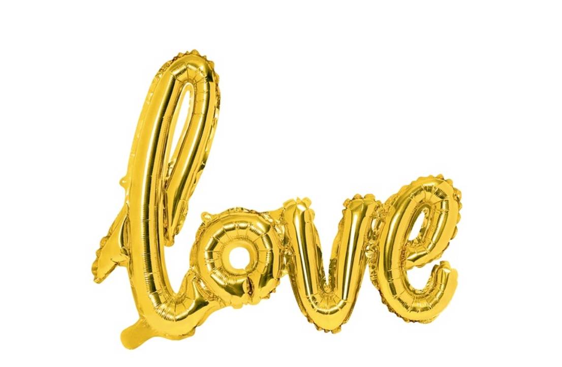 Palloncino Foil Sagomato "Love" Oro 73x59cm