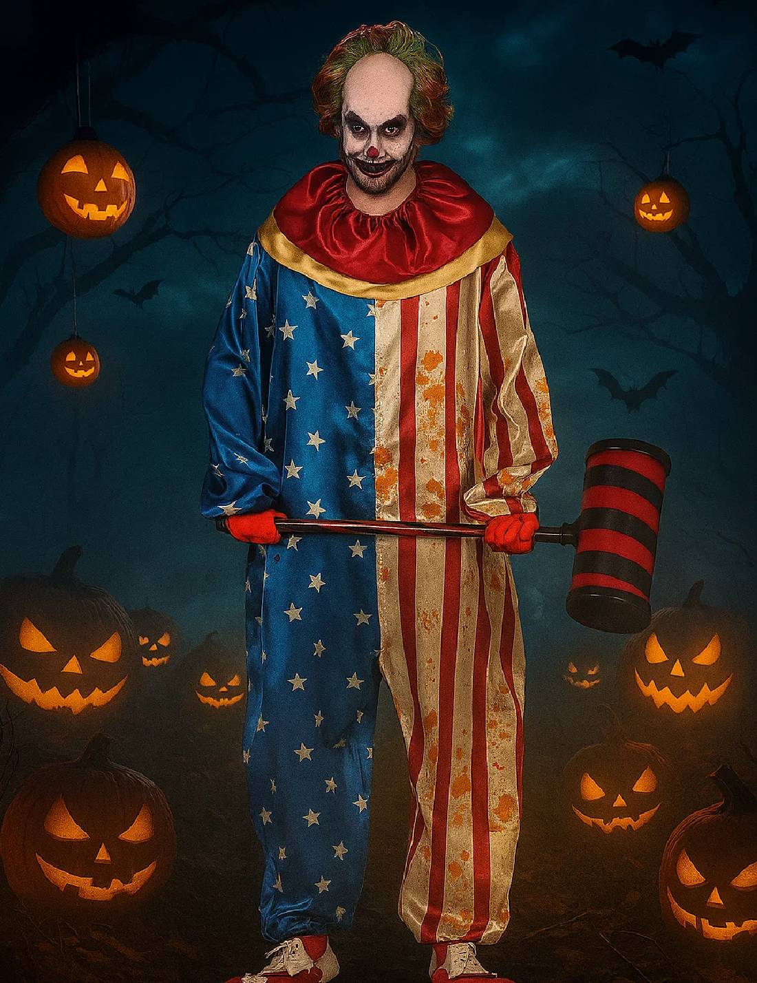 Costume Di Halloween Clown Patriottico Uomo