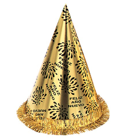 Cappello Cono Feliz Año Nuevo Orocon Frangia H 28cm